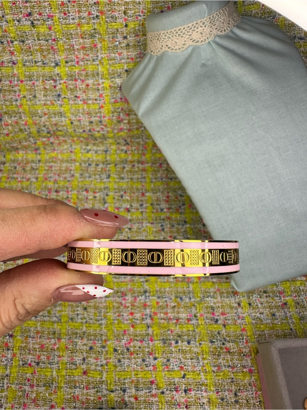 A great Pink and Gold Logo Blush Compact Accent